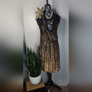 COPY - Authentic Tory Burch Black fade to Gold Dress
